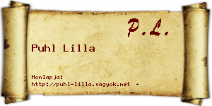 Puhl Lilla névjegykártya